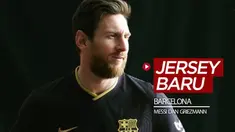 Berita video penampilan Lionel Messi dan Antoine Griezmann saat sesi pemotretan dengan jersey hitam Barcelona untuk musim 2020-2021.