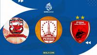 Madura United, Persis Solo, PSM Makassar. (Bola.com/AI Generated)