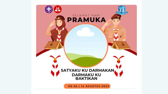 Link Twibbon Hari Pramuka yang diperingati setiap tahunnya pada 14 Agustus.