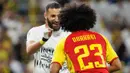 Peraih Ballon d'Or 2022 itu menjadi kunci kemenangan Al Ittihad dengan memborong satu gol dan satu assist. (Photo by AFP)