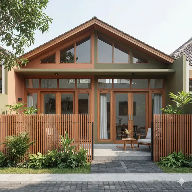 Model Rumah Kecil tapi Luas dengan Pagar Lisplang (Foto: Gemini AI)