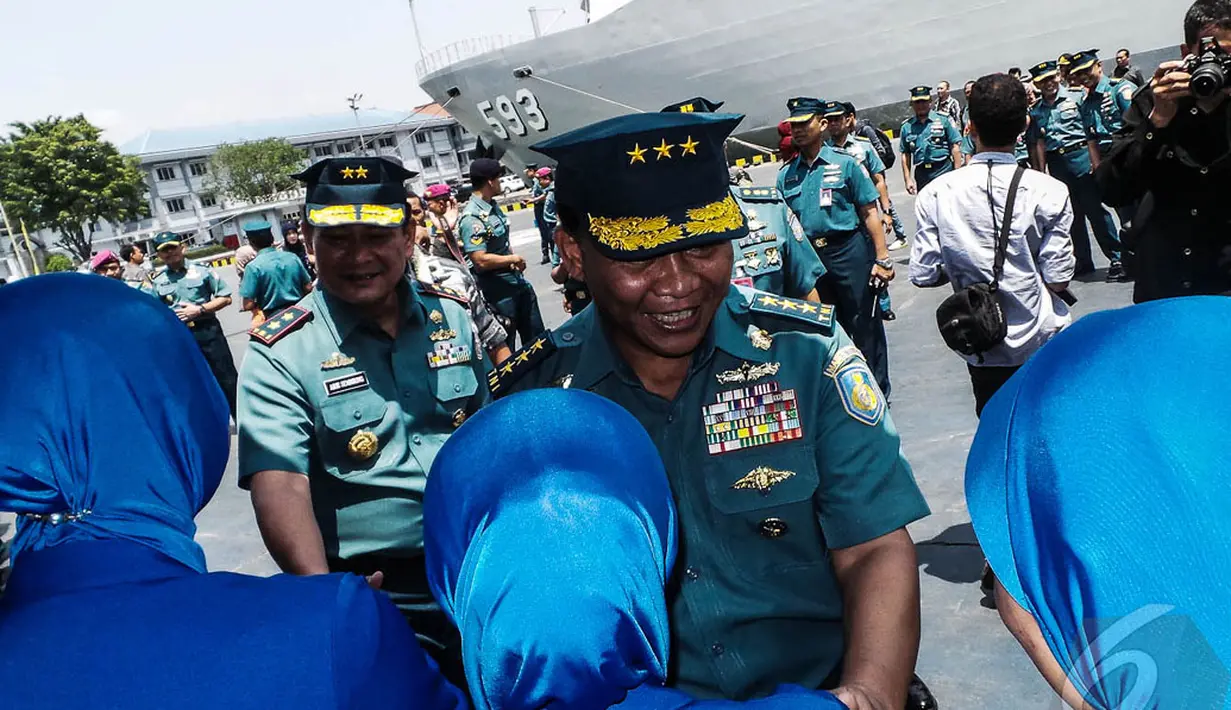 Sebanyak 226 anggota satgas RIMPAC M-01 2014 kembali ke tanah air usai melakukan serangkaian latihan bersama pada 25 Juni-1 Agustus, Selasa (2/9/2014) (Liputan6.com/Faizal Fanani)(Liputan6.com/Faizal Fanani) 