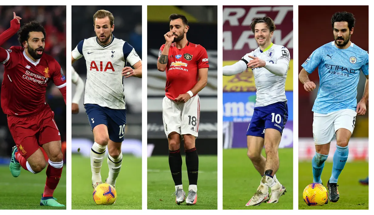 Kumpulan foto-foto 5 pemain yang mempunyai kinerja menajubkan dalam ajang Premier League 2020-2021. (Foto: AFP)