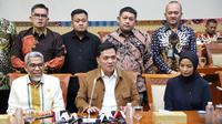 Komisi III DPR RI menggelar rapat dengar pendapat umum (RDPU) dengan Direktorat Jenderal (Ditjen) Kekayaan Intelektual Kementerian Hukum, Badan Pengawas Mahkamah Agung (Bawas MA), dan Koalisi Advokat Pemantau Peradilan. (Foto: Istimewa).