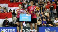Ganda campuran Indonesia, Praveen Jordan/Debby Susanto, menjuarai Korea Terbuka Super Series 2017 setelah mengalahkan ganda China, Wang Yilyu/Huang Dongping, 21-17, 21-18, Minggu (17/9/2017). (dok. PBSI)