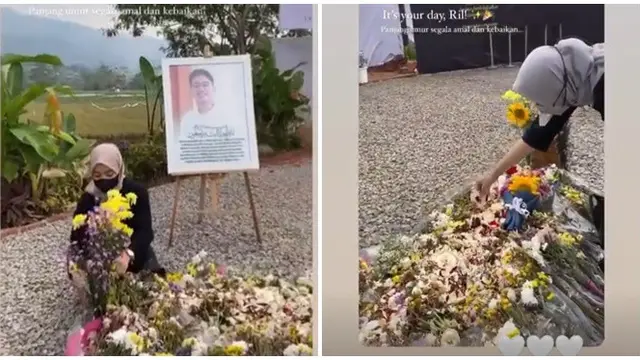 6 Momen Nabila Ishma Ziarah ke Makam Mendiang Eril, Sudah Bisa Tersenyum