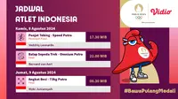 Tim Indonesia Olimpiade Paris 2024 di Vidio, 8 Agustus 2024. (Sumber: dok. Vidio.com)
