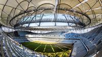 Suasana Stadion Volgograd Arena di Volgograd, Rusia, Rabu (20/9/2017). Stadion ini merupakan salah satu venue Piala Dunia 2018. (AFP/Mladen Antonov)