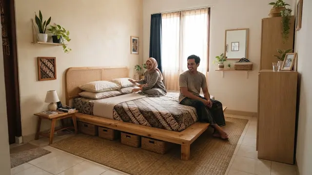 Desain Kamar 3x3 untuk Suami Istri