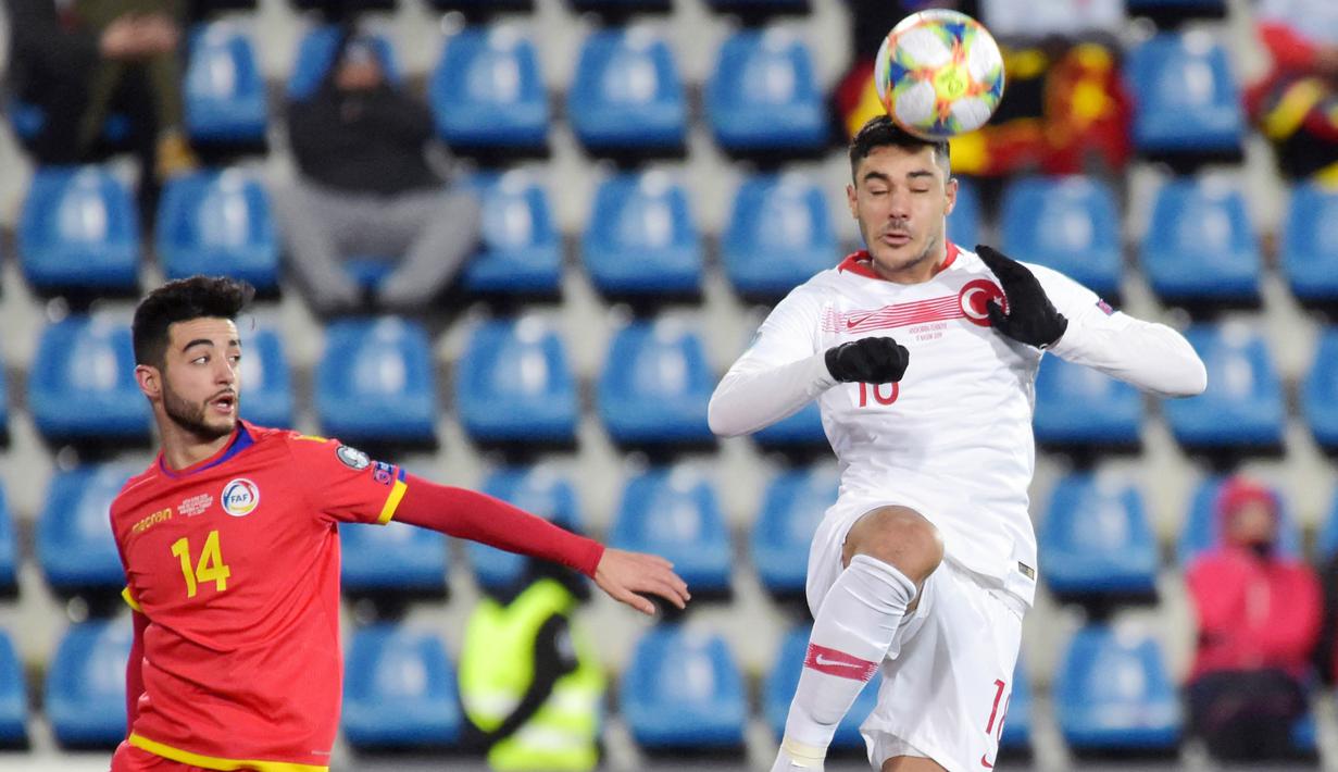 Ozan Kabak - Pemain berusia 21 tahun ini namanya kian mencuat ketika dipercaya menggantikan posisi Virgil Van Dijk di Liverpool. Tampil disiplin dan tak kenal kompromi membuatnya masuk dalam skuat Timnas Turki untuk Euro 2020. (AFP/Pascal Pavani)