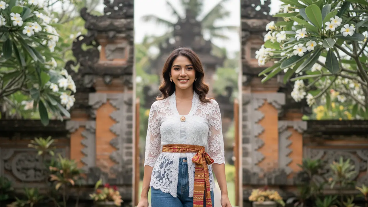 Model Kebaya Modern dengan Celana Jeans