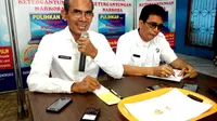 Kepala BNN Provinsi Bengkulu Kombes Pol Budiharso saat memberikan keterangan pers terkait Barang Bukti yang ditemukan di ruang kerja Bupati Bengkulu Selatan (Liputan6.com/Yuliardi Hardjo Putra)