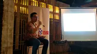 Head of Marketing Baidu Indonesia Iwan Setiawan memaparkan hasil studi mengenai Mobile Apps di Indonesia di Jakarta, Kamis (7/4/2016). (Liputan6.com/Agustin Setyo Wardani)