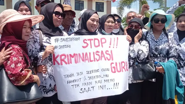 Sidang Supriyani guru honorer di Konawe Selatan di PN Andoolo Konawe Selatan Kamis (24/10/2024).