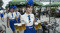 Pyongyang mengadakan festival bir pada tahun 2016, namun acara selanjutnya yang akan digelar tahun 2017, dibatalkan. (KIM WON-JIN/AFP)