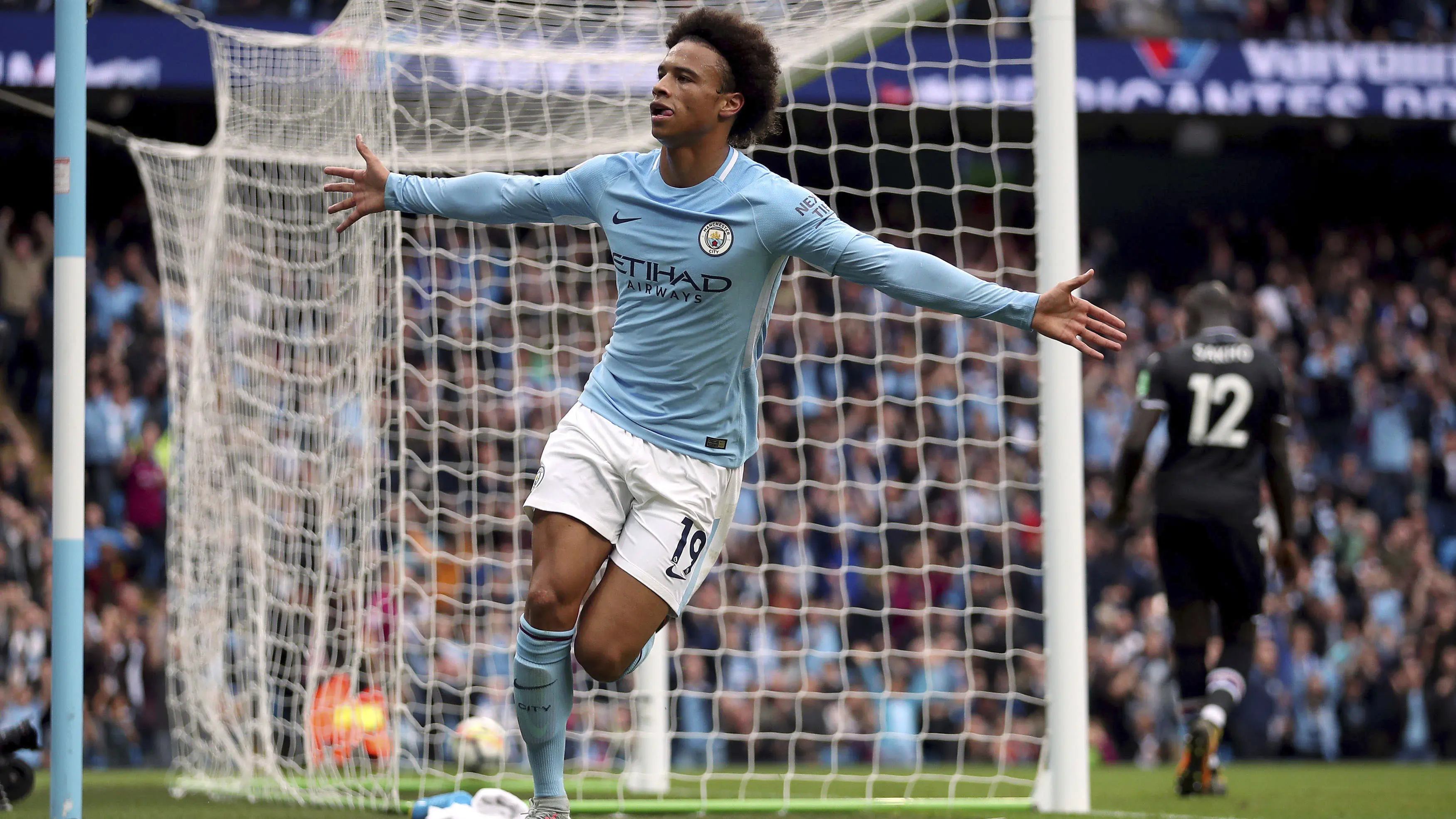 Pemain Manchester City, Leroy Sane (Nick Potts/PA  via AP)