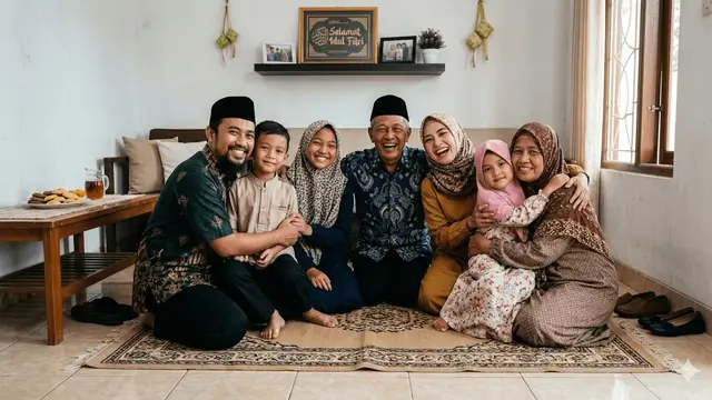 Ide Pose Foto Keluarga Saat Lebaran