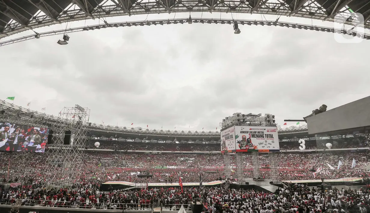 Mereka hadir untuk memeriahkan kampanye akbar Ganjar-Mahfud dan Hajatan Rakyat #3 Konser Salam Metal. (Liputan6.com/Angga Yuniar)
