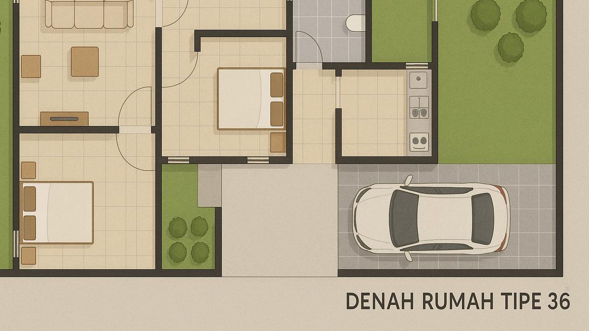 10 Contoh Denah Rumah Tipe 36, Ini Model Yang Populer Untuk Tahun 2025