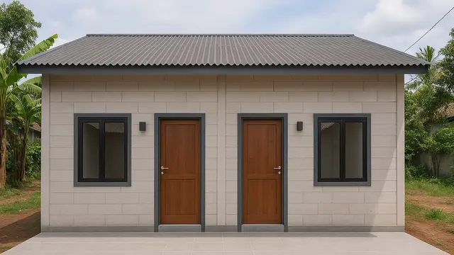 Model Rumah Kontrakan Sederhana 2 Pintu Minimalis/Ilustrasi AI