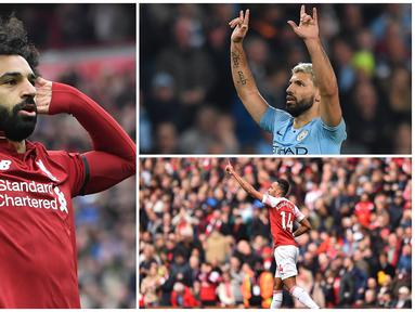 Mohamed Salah masih memimpin daftar pencetak gol terbanyak Premier League dengan torehan 22 gol. Berikut deretan top scorer Liga Inggris hingga pekan ke-37. (Kolase foto-foto dari AFP)