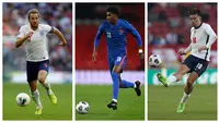 Foto kolase sejumlah pemain bintang andalan Timnas Inggris pada perhelatan Euro 2020 (Euro 2021). (Foto kolase: AFP)