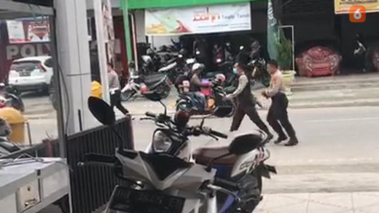 Suasana di sekitar Mapolres Poso