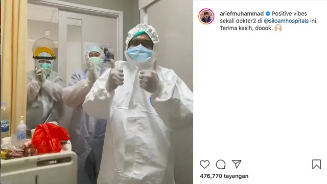 Arief Muhammad Masih Dirawat Karena Covid-19, Sang Istri kabarkan Positif Hamil. (Instagram.com/ariefmuhammad)
