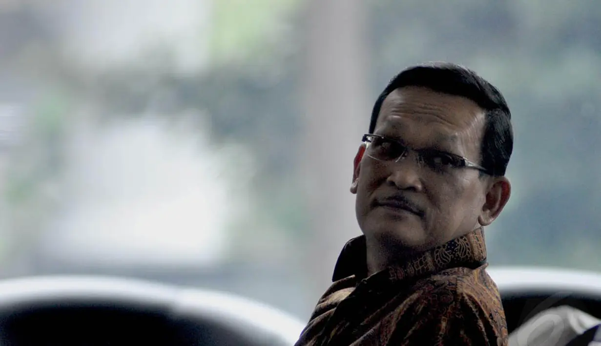 Sejak 1 Agustus 2012, Didik Purnomo ditetapkan sebagai tersangka kasus korupsi pengadaan alat simulator SIM di Korlantas Polri, Jakarta, Senin (11/11/2014). (Liputan6.com/Miftahul Hayat)
