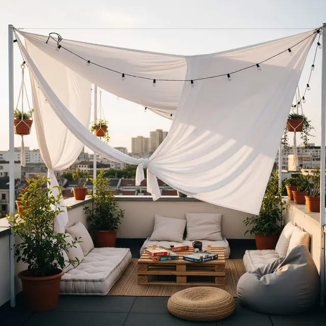 Desain Teras Rooftop Kecil Sebagai Spot Nongkrong
