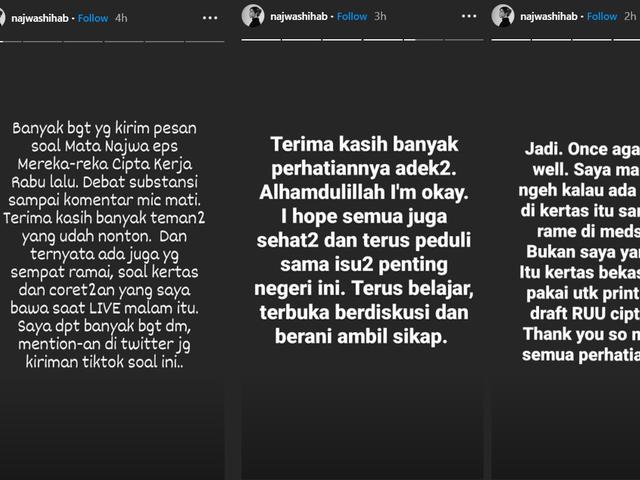 Klarifikasi Najwa Shihab Soal Viral Tulisan Minta Tolong Yang Bikin Netizen Panik News Liputan6 Com
