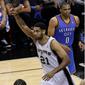 Tim Duncan bawa Spurs kalahkan Oklahoma City Thunder (AFP/Chris Covatta)