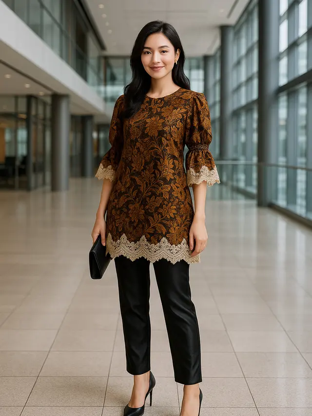 Tunik Batik Lengan Serut yang Stylish dan Kekinian