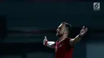 Pemain depan Timnas Indonesia, Illija Spasojevic merayakan kemenangan atas Guyana pada laga persahabatan di Stadion Patriot Candrabhaga, Bekasi, Sabtu (25/11). Spaso mencetak dua gol dan membawa Indonesia unggul 2-1. (Liputan6.com/Helmi Fithriansyah)