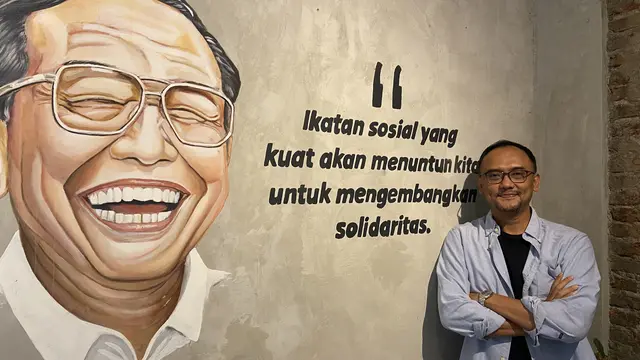 Ketua Perkumpulan Kader Bangsa Dimas Oky Nugroho, ikut menyoroti bagaimana pemuda di kancah global punya peran vital dalam mengubah kondisi dunia saat ini. (Liputan6.com/Radityo Priyasmoro).