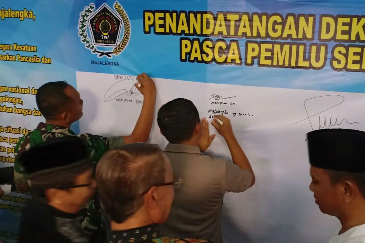 Ajakan Damai Usai Pemilu Warga Majalengka Deklarasi Jaga NKRI