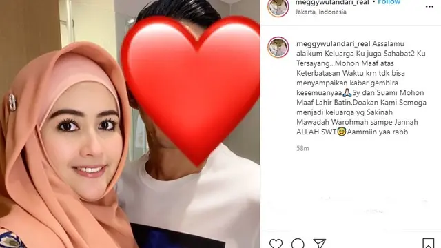 Meggy Wulandari bersama suami baru (https://www.instagram.com/p/CFdbeZED1a0/)
