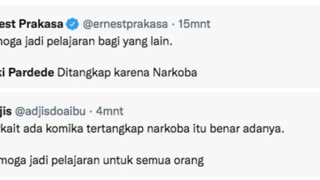 Coki Pardede Ditangkap Karena Narkoba, Ernest Prakasa: Semoga Jadi Pelajaran