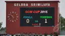 Persebaya Surabaya berhasil keluar sebagai juara ketiga SCM Cup 2015 usai mengalahkan Persela Lamongan dengan skor 1-0, Stadion Jakabaring, Palembang, Selasa (27/1/2015). (Liputan6.com/Johan Tallo)