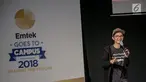 Head of Community Manajemen Bukalapak Muhammad Fikri memberikan paparan dalam Workshop Session rangkaian dari Emtek Goes to Campus 2018 di Surabaya, Jawa Timur, Selasa (13/11). (Liputan6.com/Faizal Fanani)