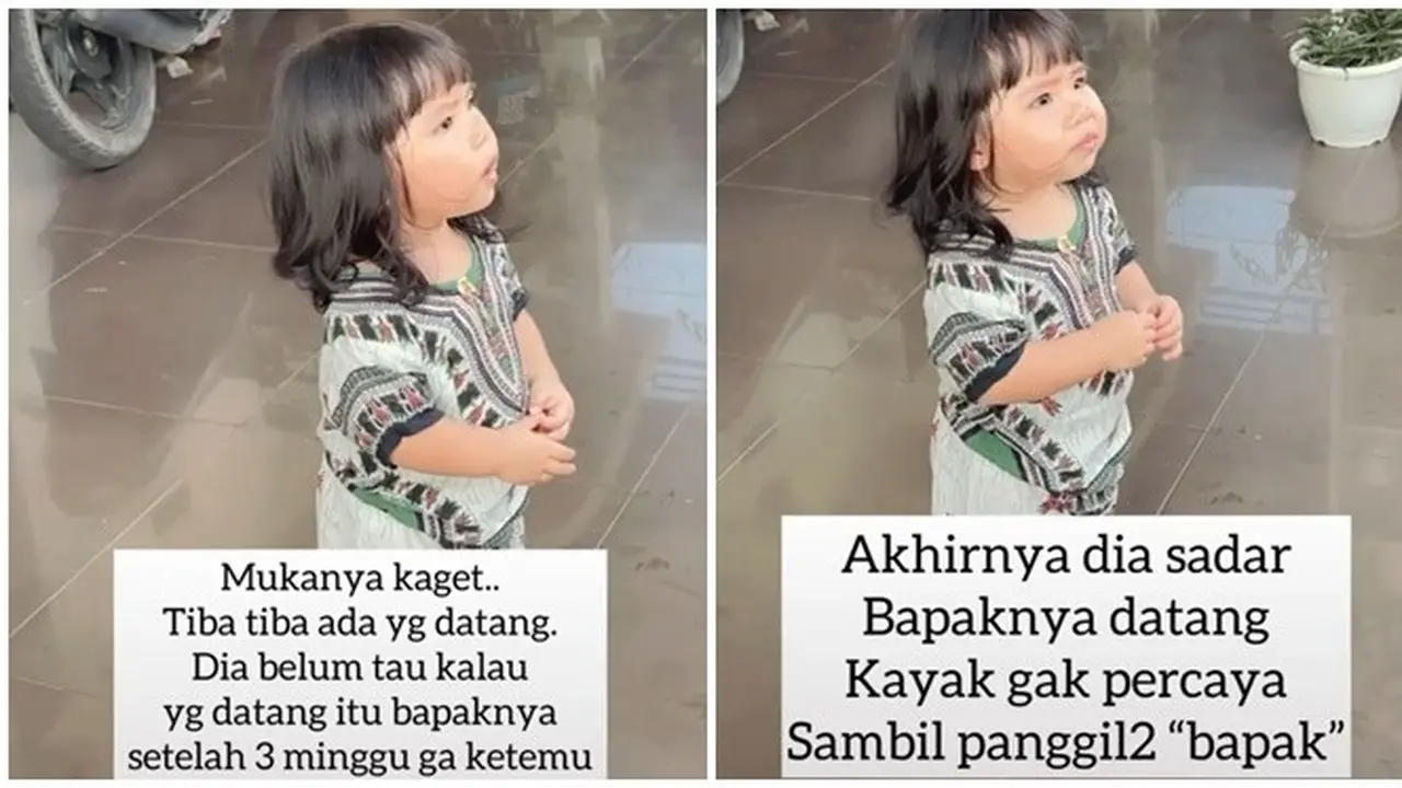 3 Minggu Tak Bertemu, Ekspresi Balita saat Jumpa Ayahnya Ini Bikin Gemas