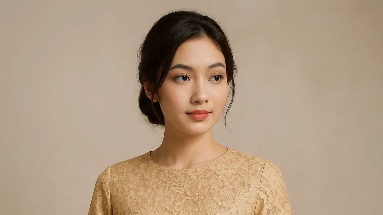 Model Batik Brokat Kombinasi Lengan Tiga Lapis