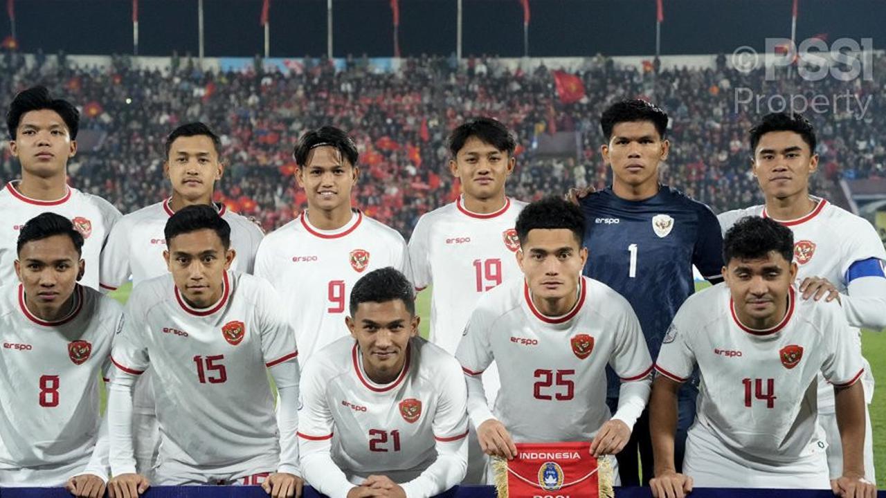 Starting XI Timnas Indonesia saat melawan Vietnam. (c) dok.PSSI
