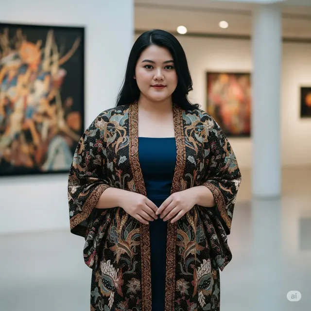 Gaun Outer Kimono Batik