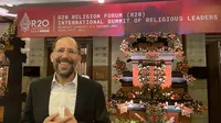 Teolog Yahudi berkebangsaan Amerika Serikat, Rabbi Yakov Nagen saat ditemui di acara Forum Keagamaan KTT G20 atau Religion Twenty (R20). (Liputan6.com/Muhammad Radityo Priyasmoro)