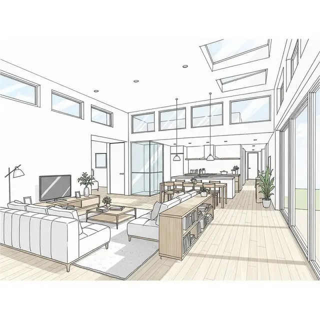 Sketsa Gambar Rumah 6x9 dengan Konsep Open Space