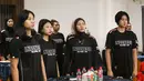 Pemain Timnas Voli Putri Indonesia pada upacara pelepasan untuk kejuaraan AVC Women's Volleyball Cup yang dilakukan di Padepokan Voli Jenderal Polisi Kunarto, Sentul, Selasa (2/6/2026).