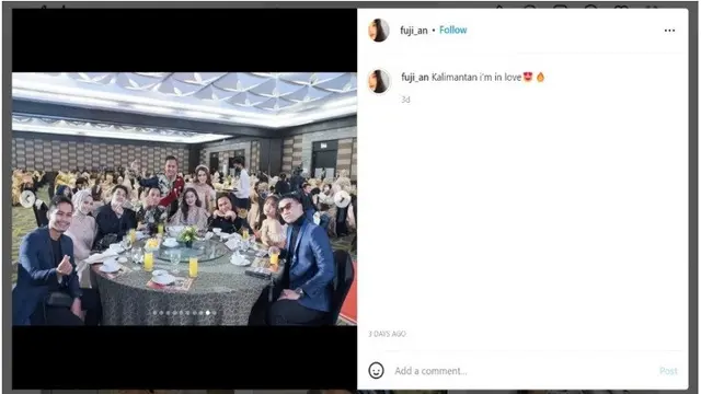 Anggunnya Fuji, Tante Gala Sky saat Hadiri Gathering Produk Kecantikan.