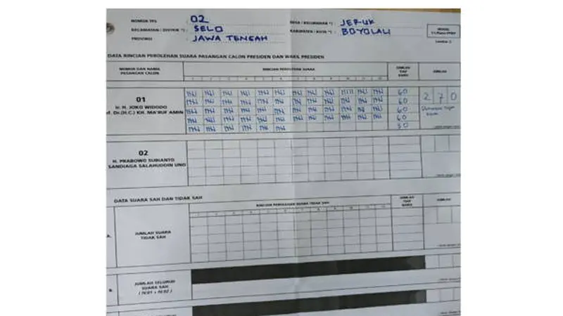 Jokowi menang 100% (istimewa)