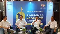 Ketua Umum KADIN Indonesia, Arsjad Rasjid dalam Konferensi Pers Pra-Rapimnas, di Menara Kadin, Selasa (18/11/2022).